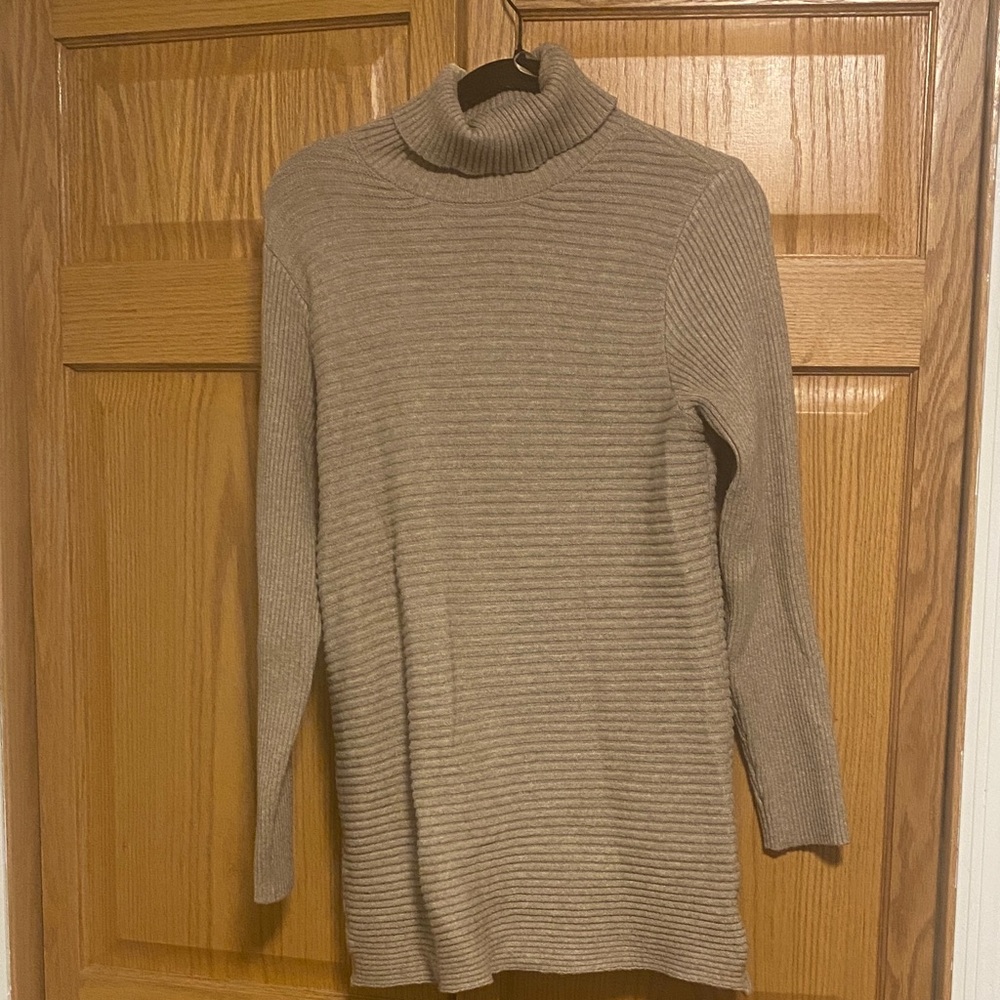 Elegant Tan Turtleneck Sweater - Devotion by Cyrus